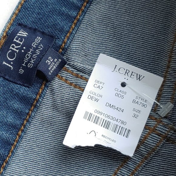 J. Crew High Rise Skinny Jeans Minimalist Raw Hem Medium Wash Ankle Crop Pant - Picture 5 of 10